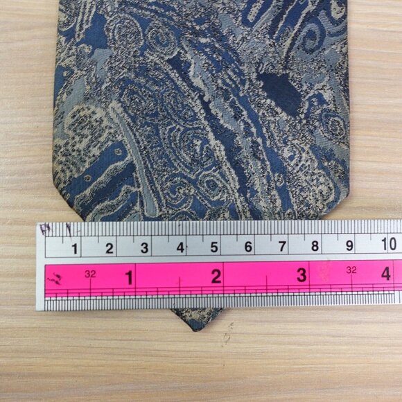 HIROKO KOSHINO HOMME Neck Tie Mens Blue Paisley Silk Luxury Japanese‎ Designer - Picture 6 of 13